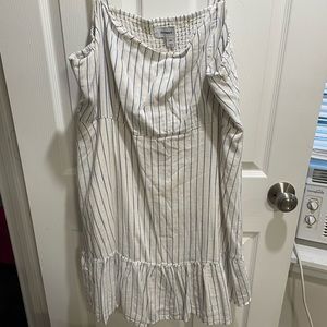 Blue and white striped dress
